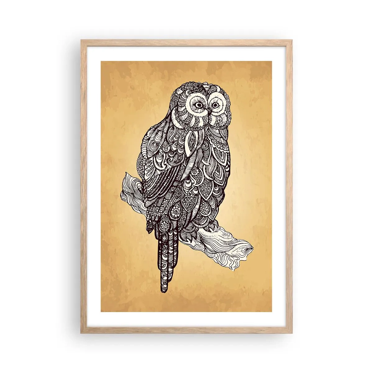 Een poster in een licht eiken lijst - Ingewikkelde ornamenten van wijsheid - 50x70 cm