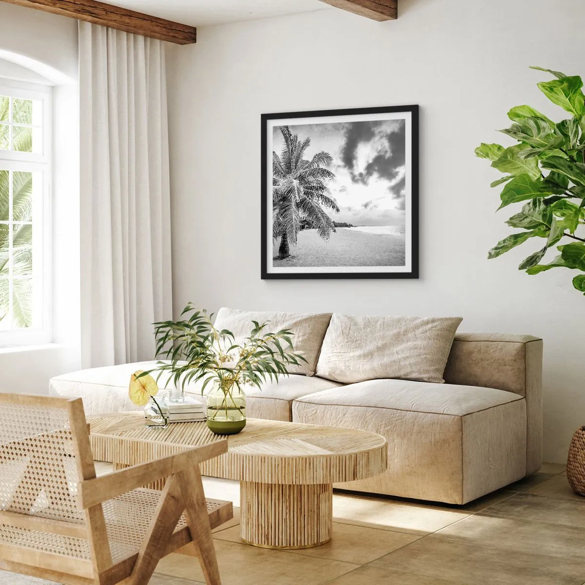 Poster in een zwarte lijst - Wanneer je verlangt naar eenzaamheid... - 60x60 cm