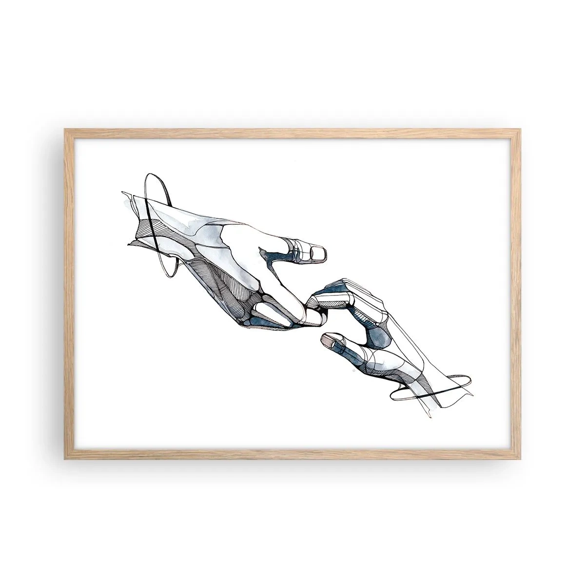 Een poster in een licht eiken lijst - Een goed gebaar - 70x50 cm