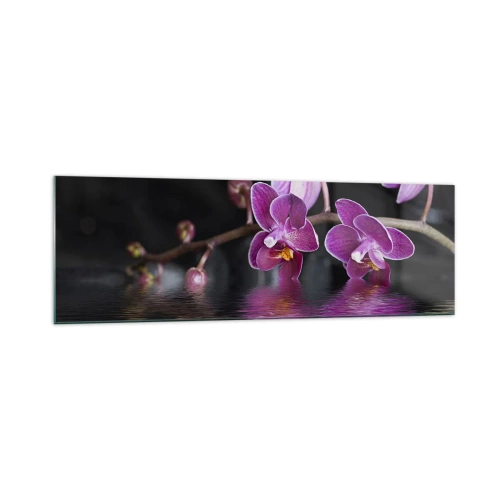 Schilderen op glas - Lila weerspiegeling van schoonheid - 160x50 cm