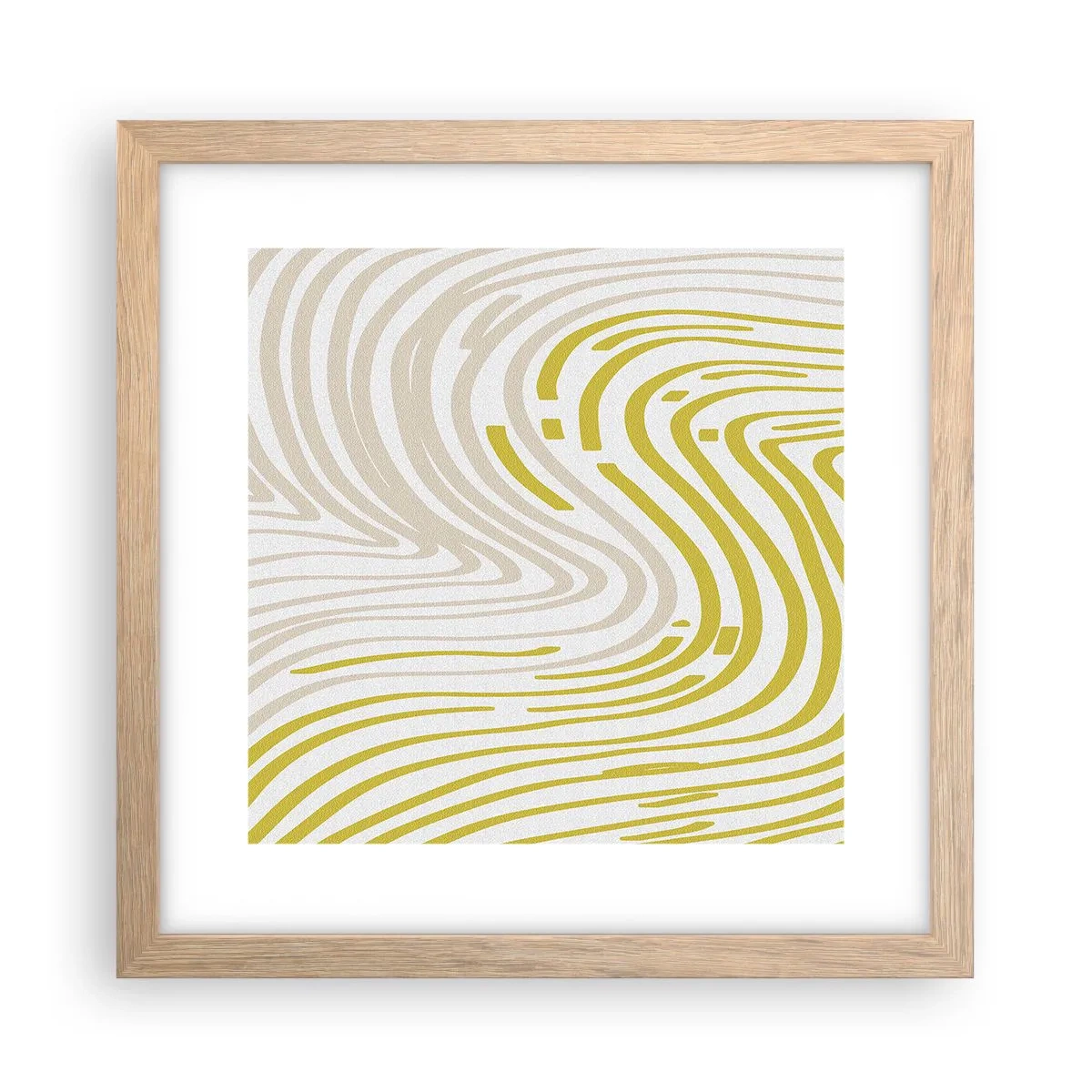 Een poster in een licht eiken lijst - Een compositie met een zachte buiging - 30x30 cm