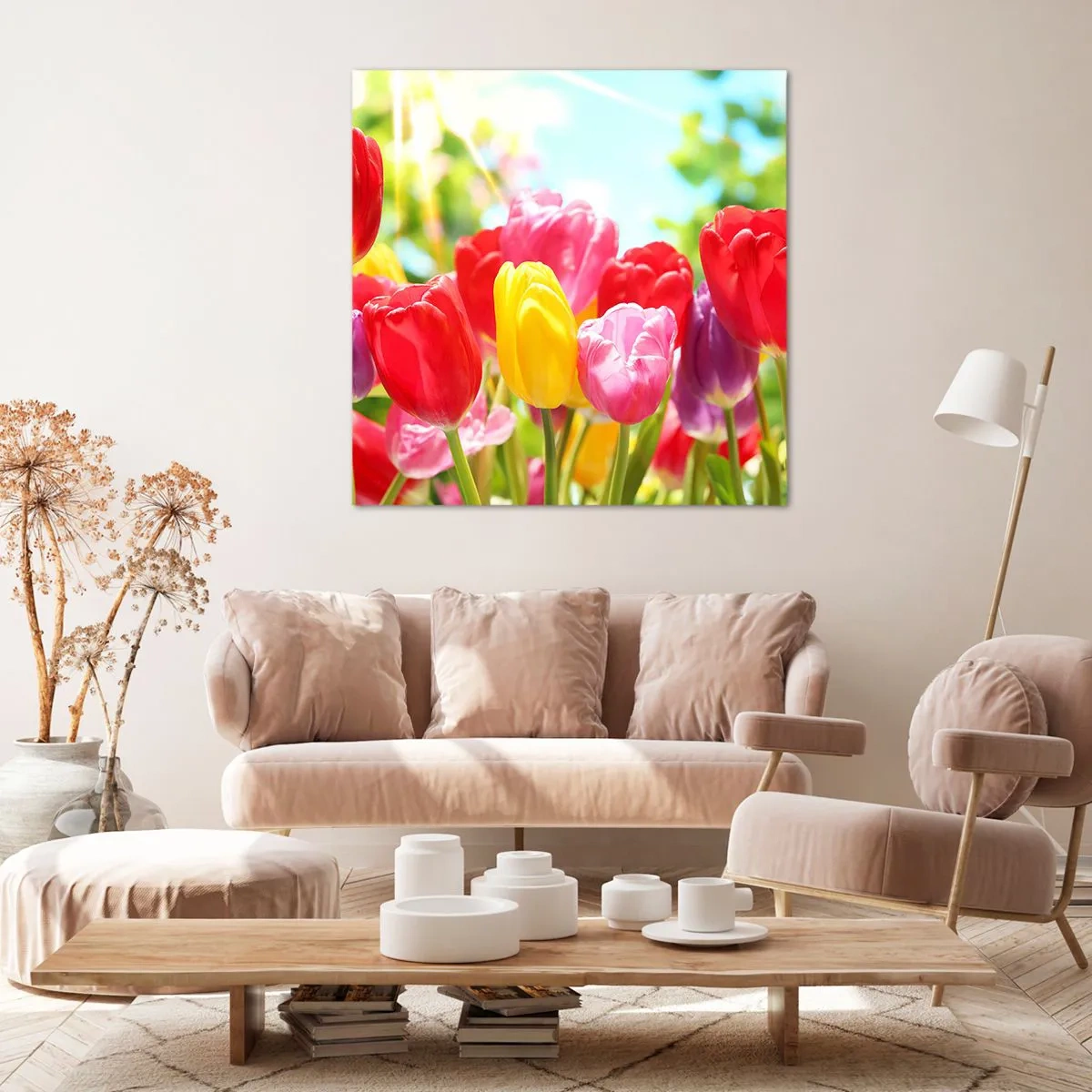 Schilderen op canvas - Dat zijn wij, de kleuren van mei! - 30x30 cm