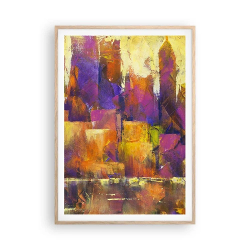 Een poster in een licht eiken lijst - Metropolitan compositie - 70x100 cm