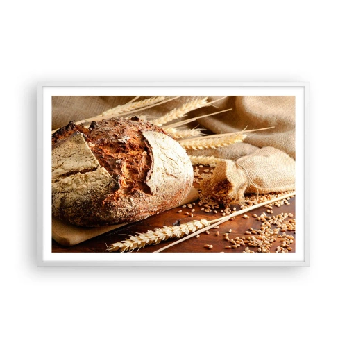 Poster in een witte lijst - Smakelijk, geurig, knapperig - 91x61 cm