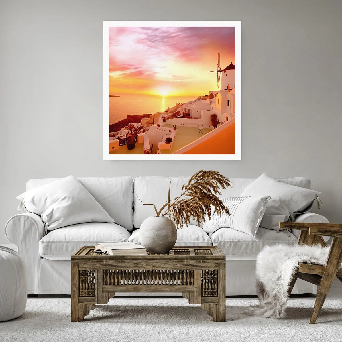 Poster - Spreiden in wit en goud  - 50x50 cm