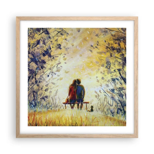 Een poster in een licht eiken lijst - Een magisch moment - 50x50 cm