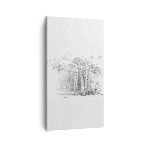 Schilderen op canvas - Het licht van het berkenbos - 45x80 cm