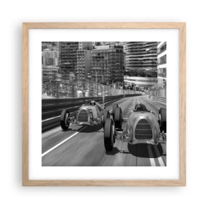 Een poster in een licht eiken lijst - Lang geleden in Monte Carlo - 40x40 cm