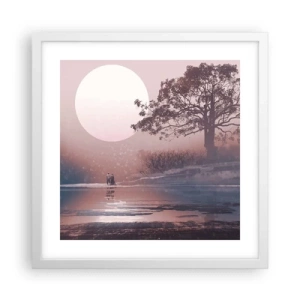 Poster in een witte lijst - nacht wonderen - 40x40 cm