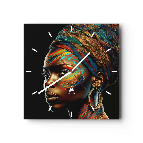 Wandklok - Klok - Afrikaanse koningin - 30x30 cm