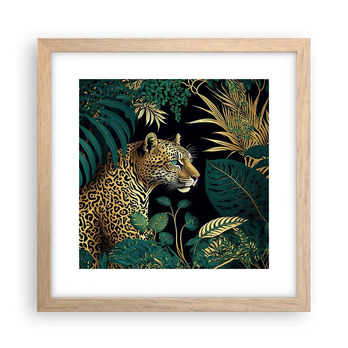 Een poster in een licht eiken lijst - Een gastheer in de jungle - 30x30 cm
