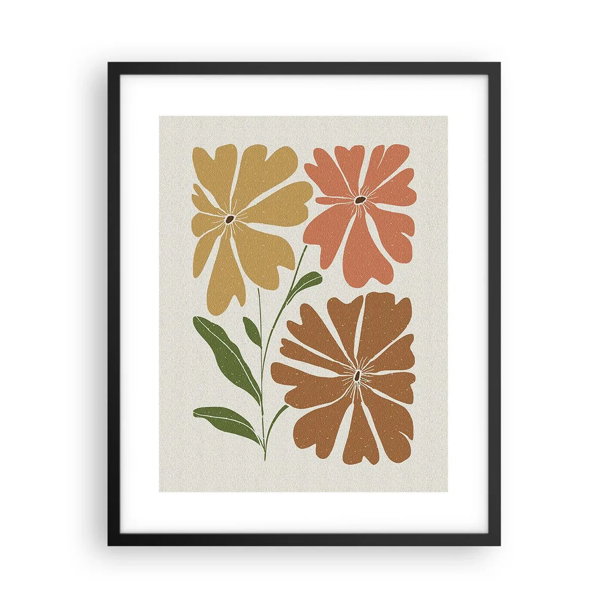 Poster in een zwarte lijst - Natuur en geometrie - 40x50 cm