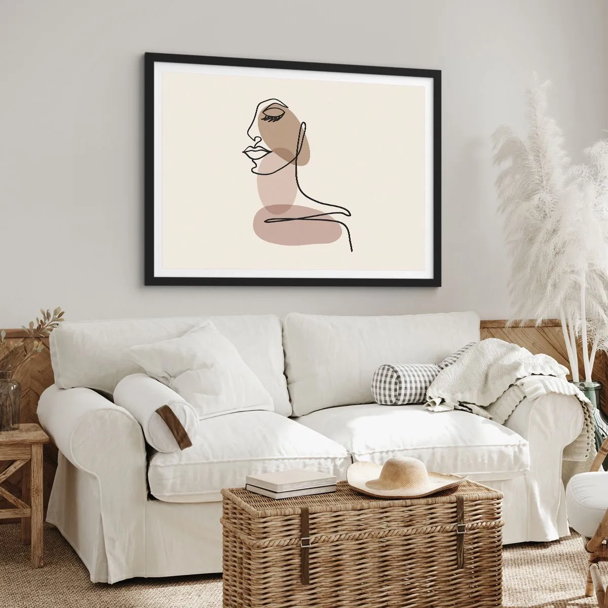 Poster in een zwarte lijst - Een bepaalde lijn van schoonheid - 70x50 cm