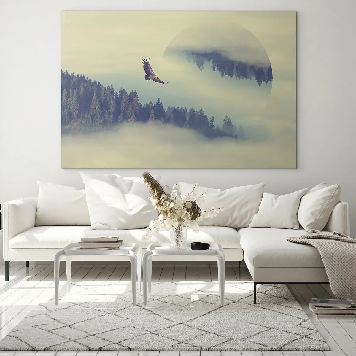 Schilderen op glas - Ik zag de schaduw van een adelaar - 100x70 cm