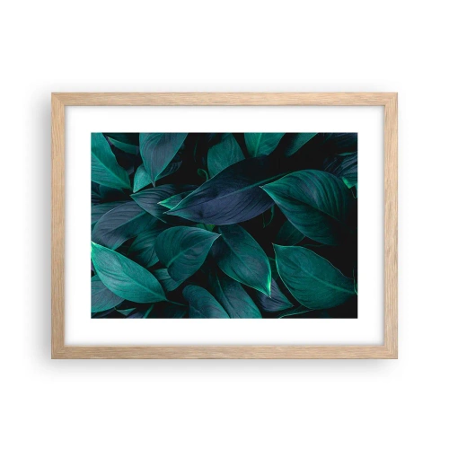 Een poster in een licht eiken lijst - Groen op zichzelf - 40x30 cm