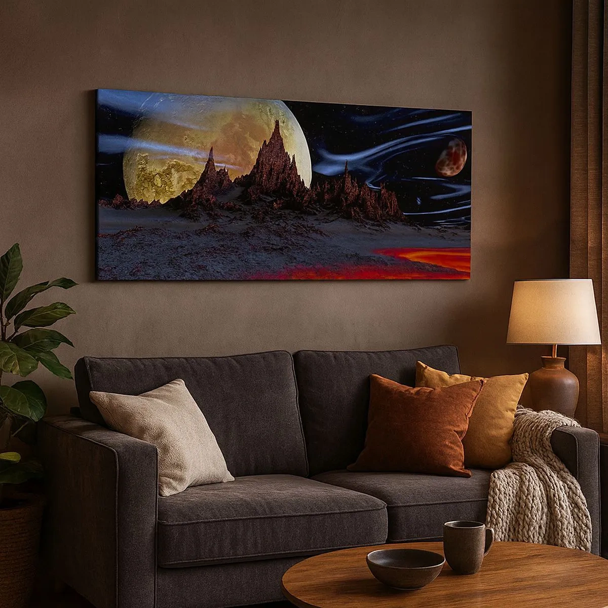 Schilderen op canvas - Onbekende wereld - 100x40 cm