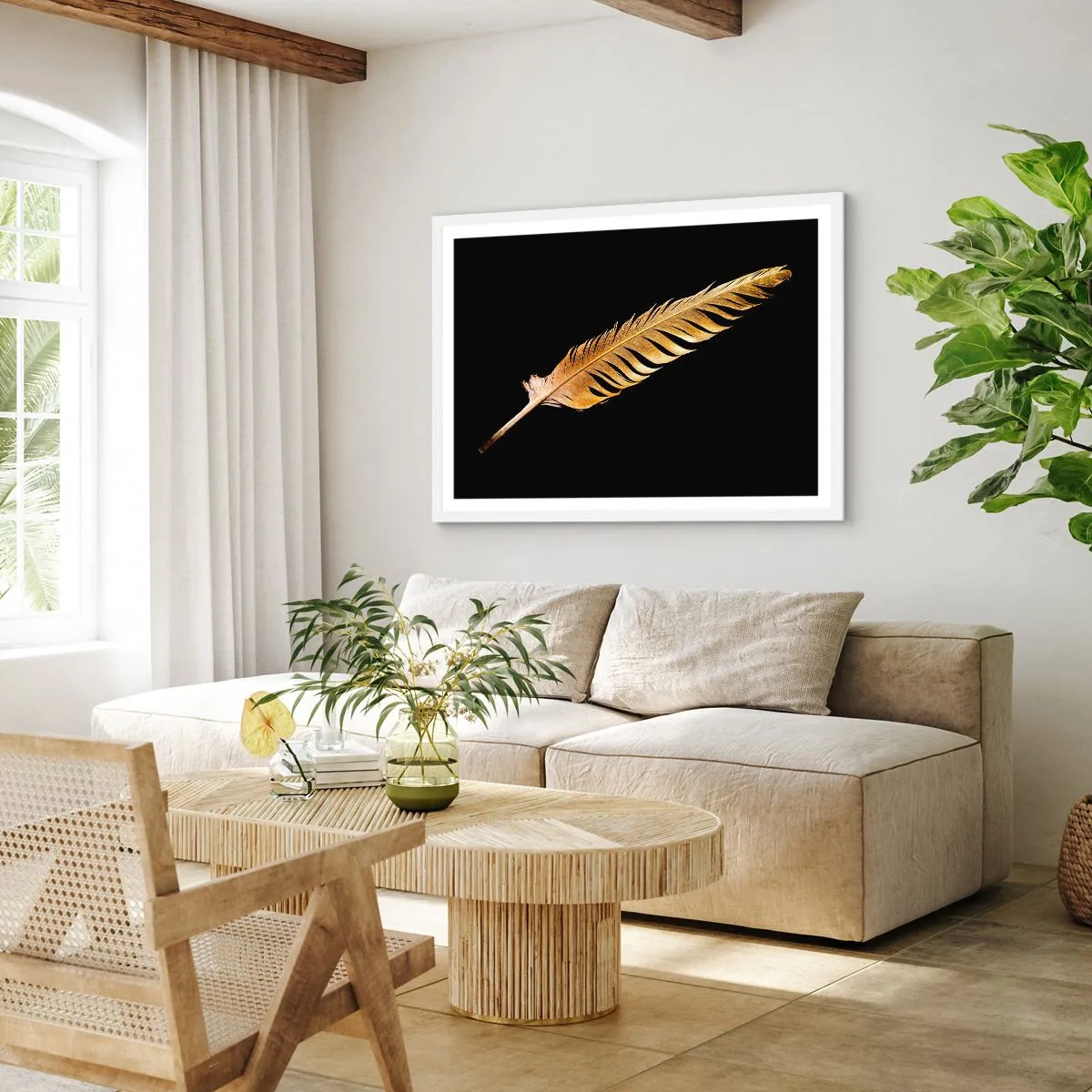 Poster in een witte lijst - HHij heeft een ongewoon talent voor schrijven… - 40x30 cm
