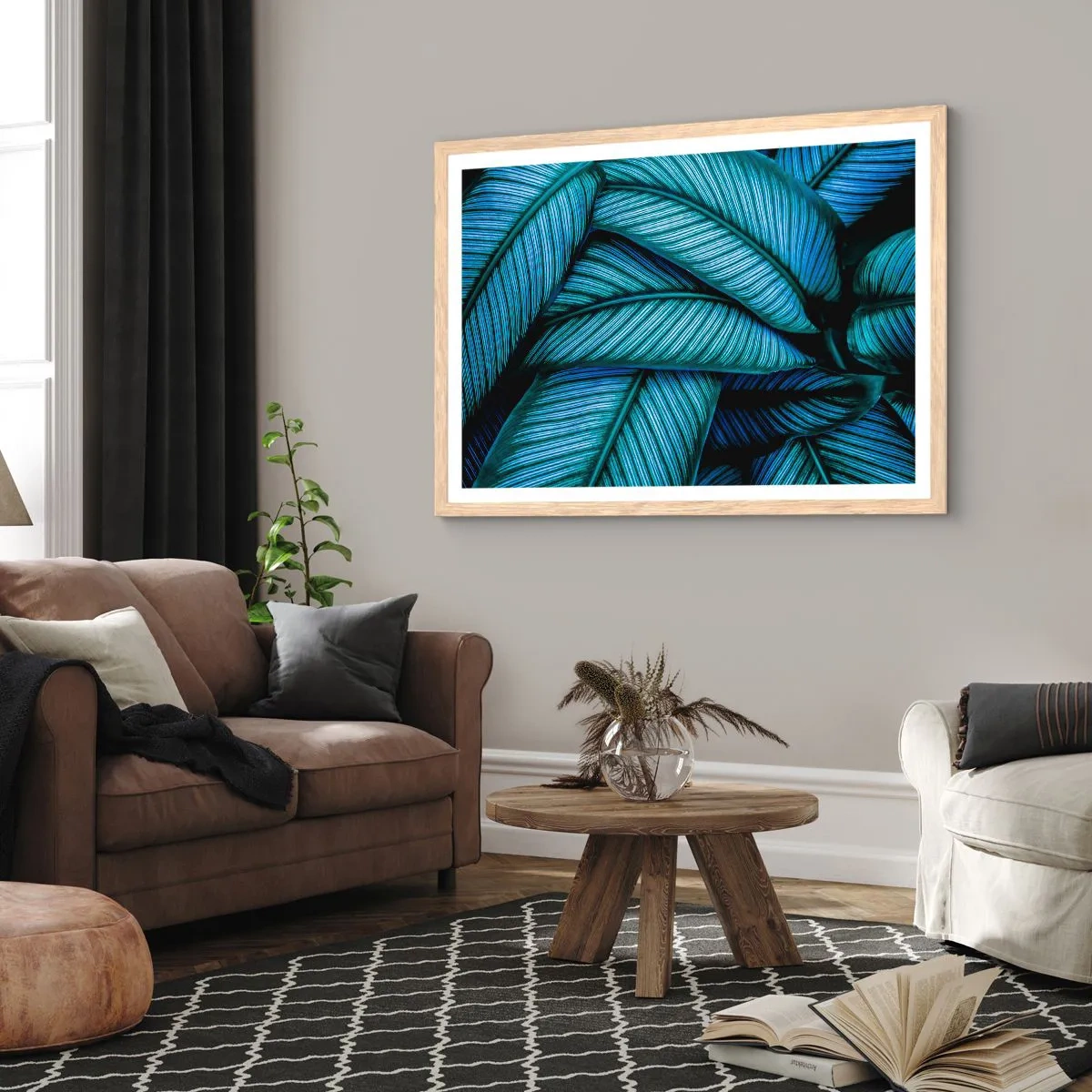 Een poster in een licht eiken lijst - Levens lijnen - 70x50 cm