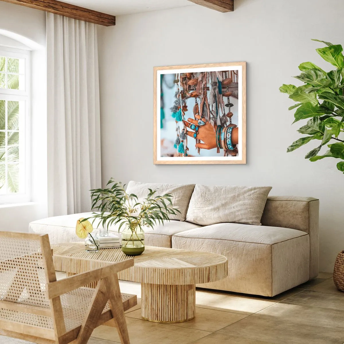 Een poster in een licht eiken lijst - Lokale schatten - 40x40 cm