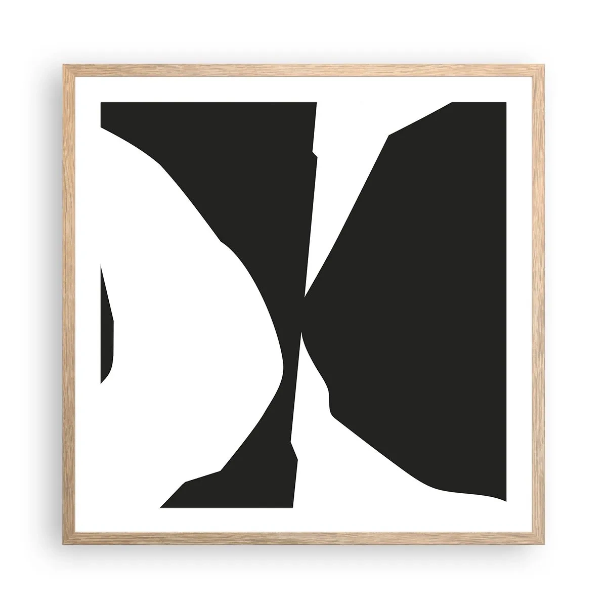 Een poster in een licht eiken lijst - Positief – negatief - 60x60 cm