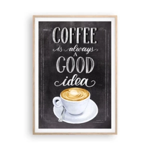 Een poster in een licht eiken lijst - Of course! - 70x100 cm