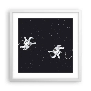 Poster in een witte lijst - Kosmische dans - 40x40 cm