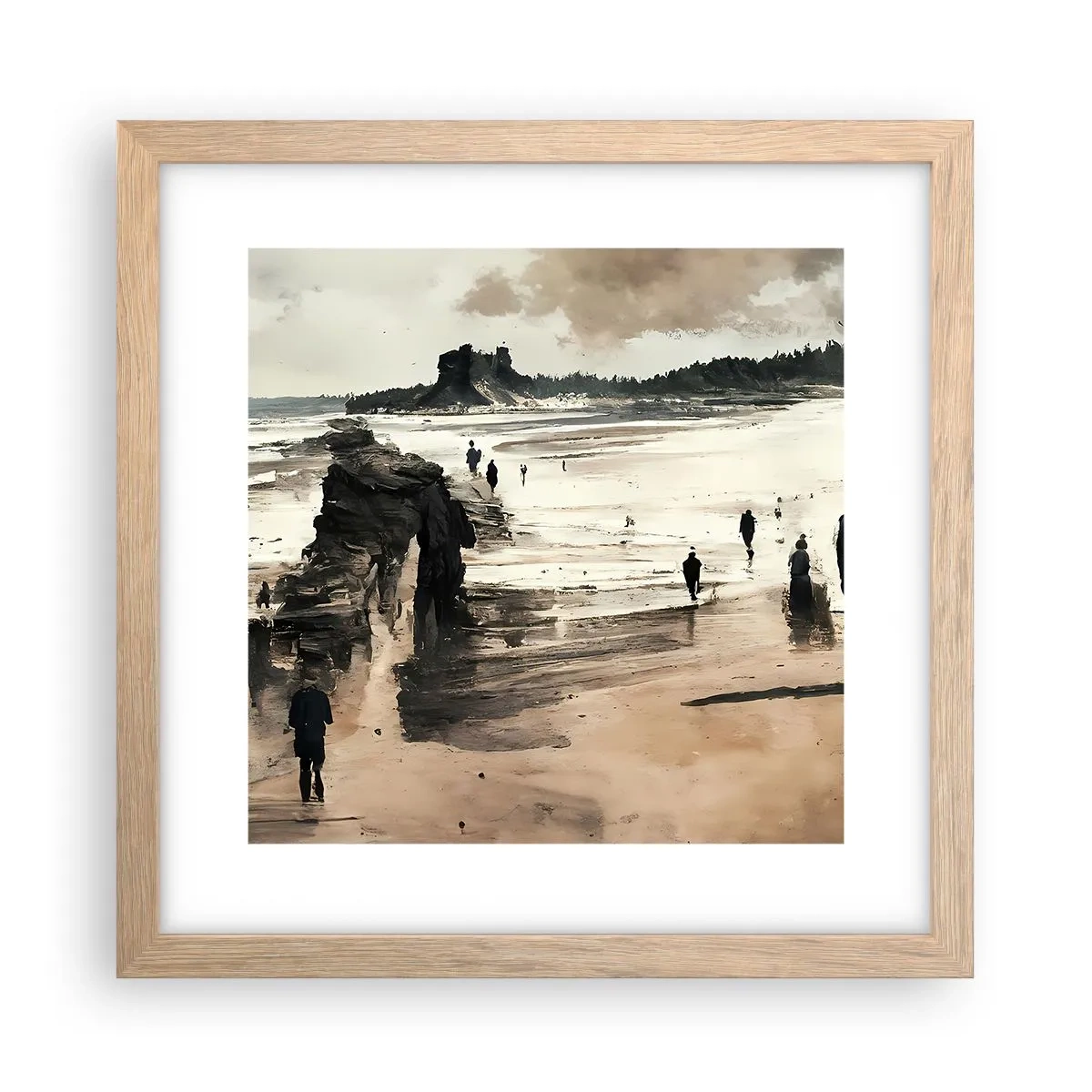 Een poster in een licht eiken lijst - Opgeroepen - 30x30 cm