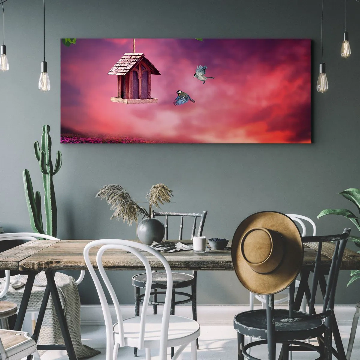 Schilderen op canvas - Uitnodiging voor het avondeten - 100x40 cm