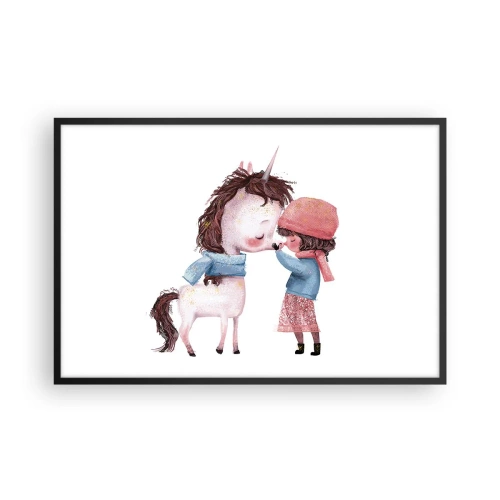 Poster in een zwarte lijst - Een winterverhaal - 91x61 cm