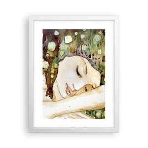 Poster in een witte lijst - Een smaragd-violette droom - 30x40 cm
