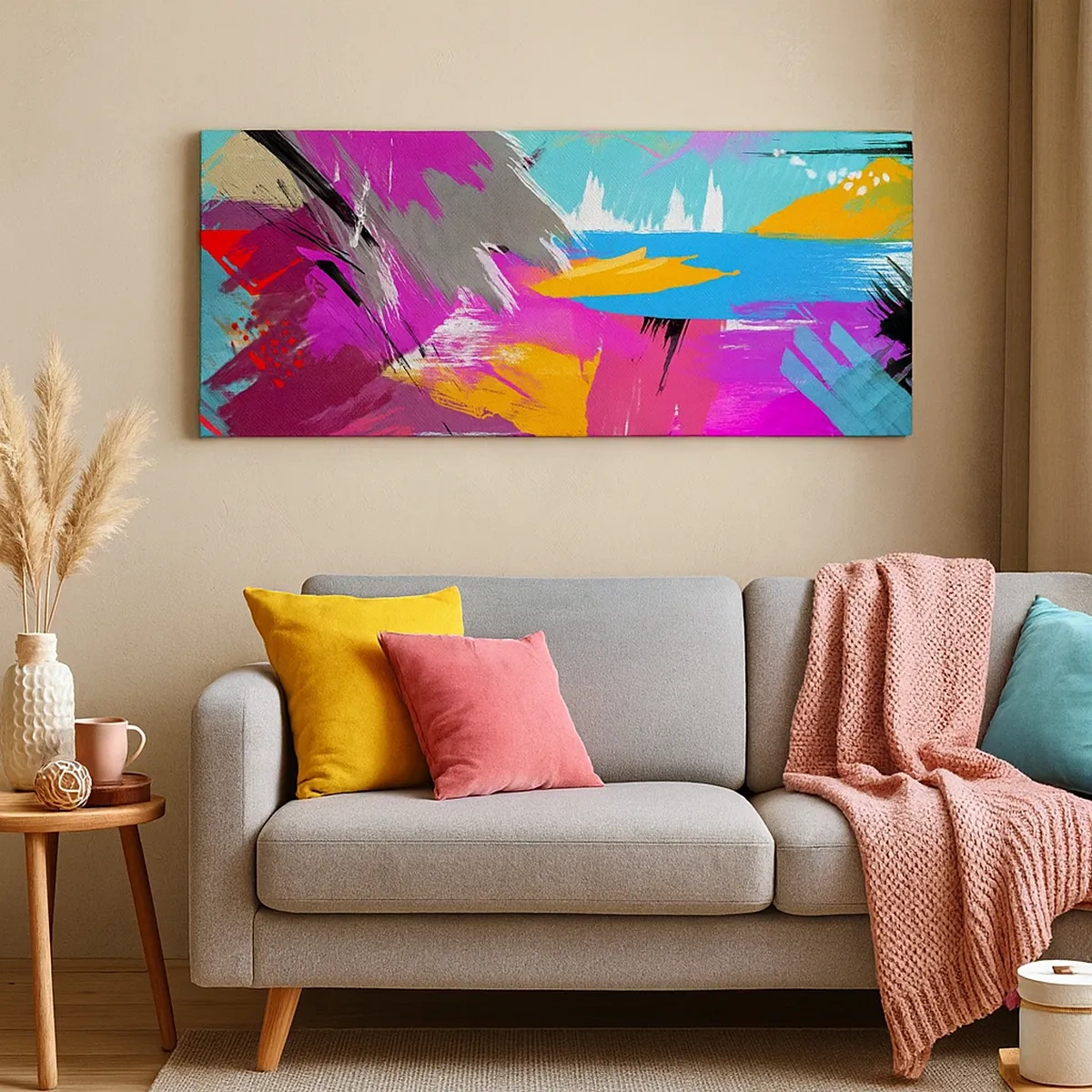 Schilderen op canvas - Man, man, man en weer man - 30x30 cm