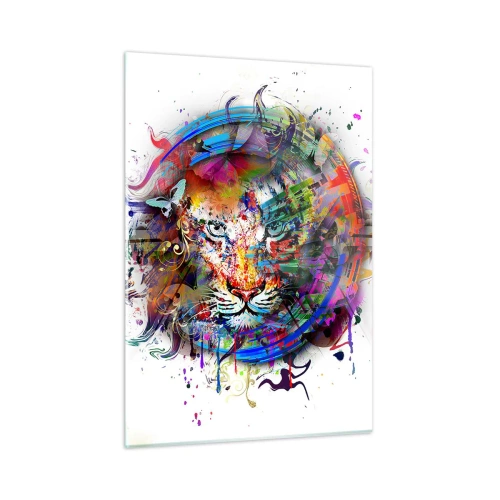 Schilderen op glas - Het schuilt achter een regenboogsluier - 50x70 cm