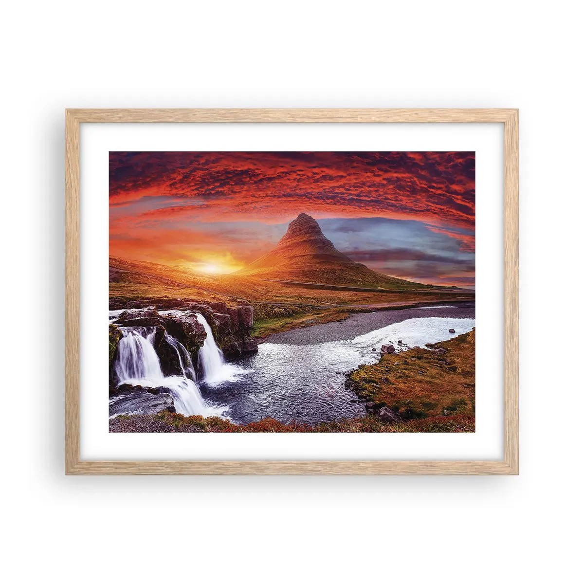 Een poster in een licht eiken lijst - Een zicht op Midden-aarde - 50x40 cm