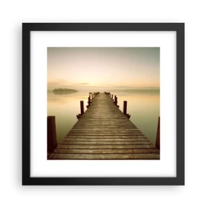 Poster in een zwarte lijst - Aanbreken van de dag, licht - 30x30 cm