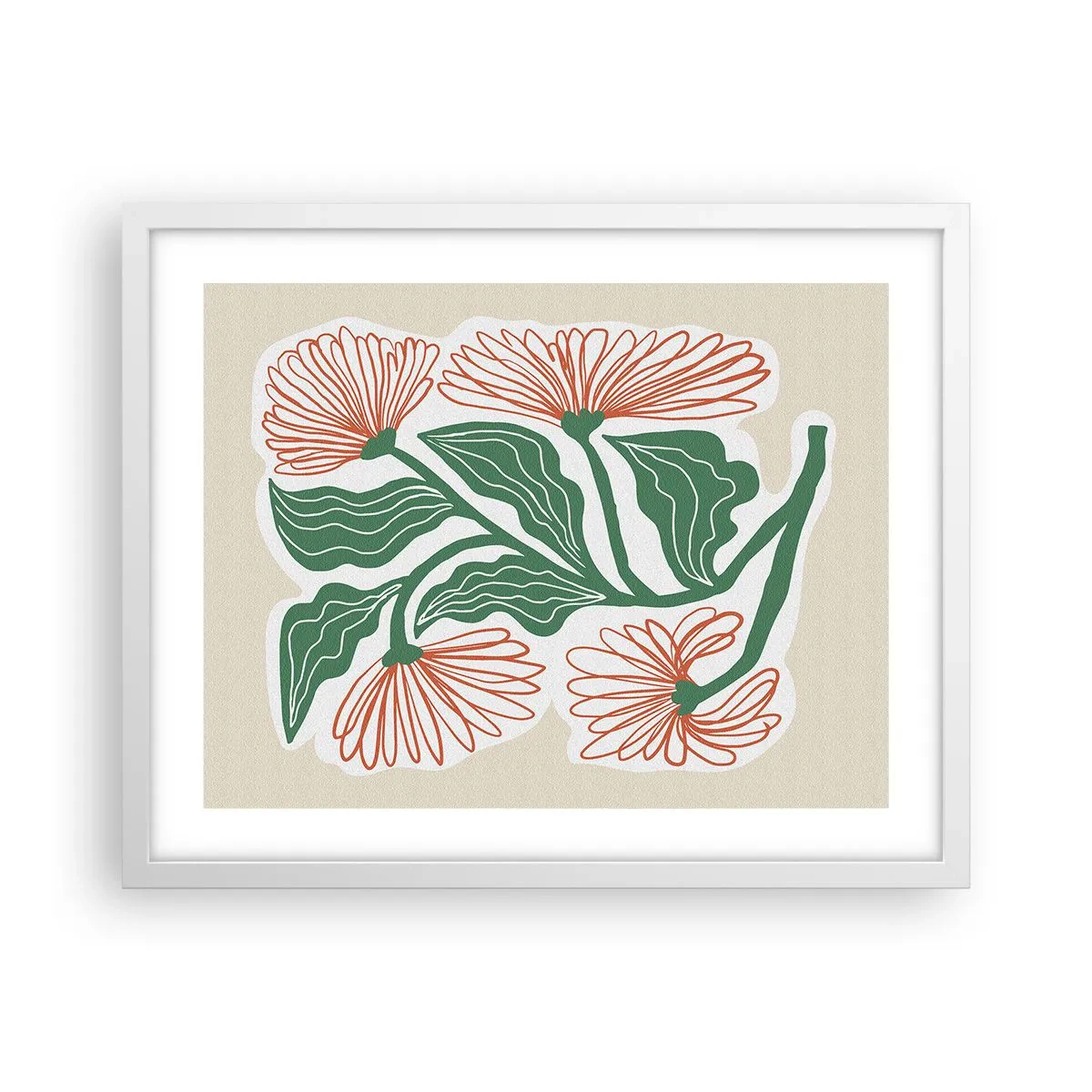 Poster in een witte lijst - Folk en modern - 50x40 cm