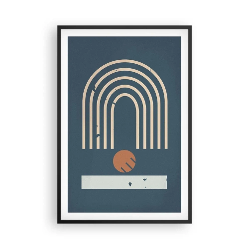 Poster in een zwarte lijst - Geometrie op de granaatappel - 61x91 cm