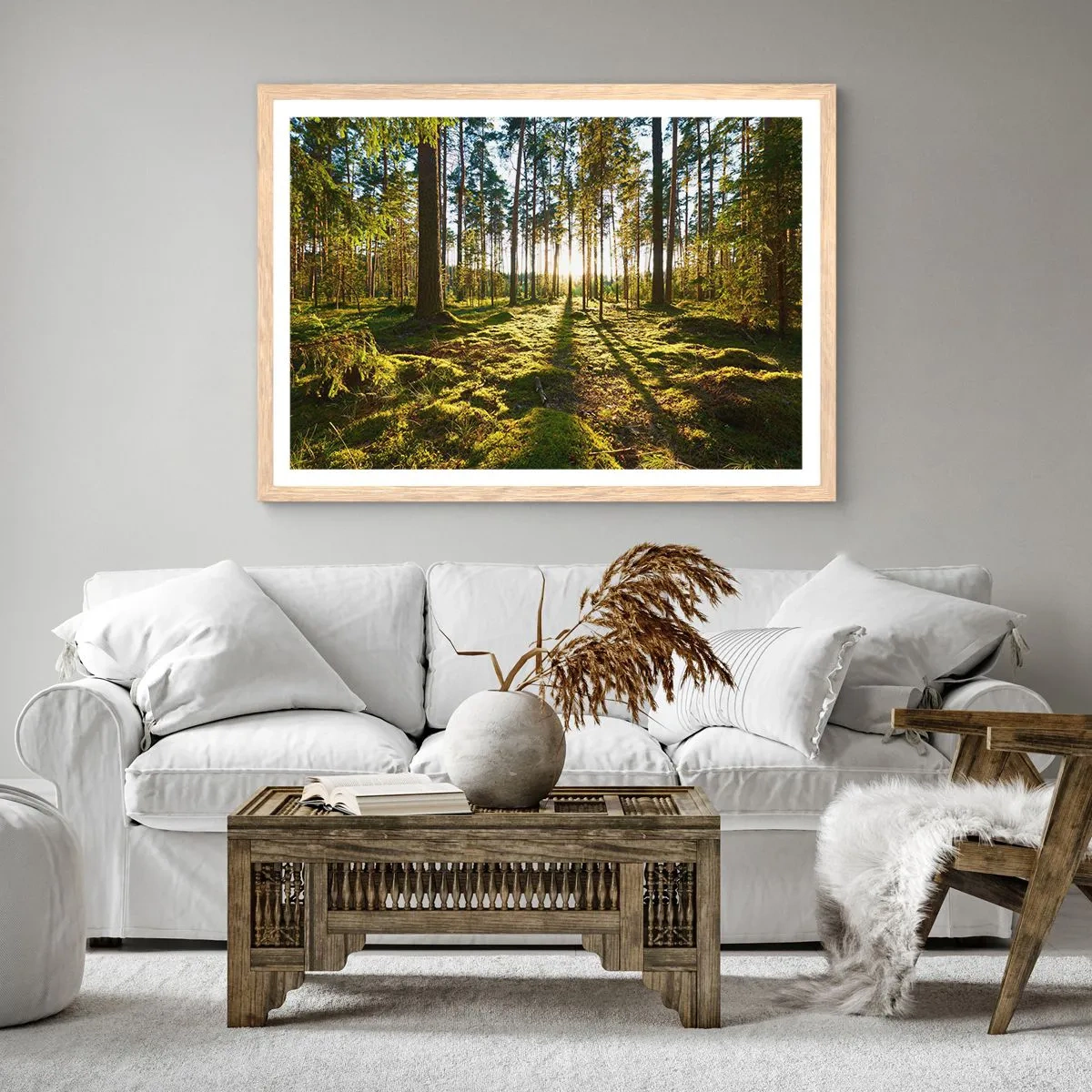 Een poster in een licht eiken lijst - … Achter de zeven bossen - 70x50 cm