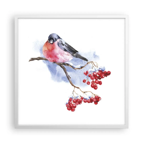 Poster in een witte lijst - Winter in kleur - 60x60 cm