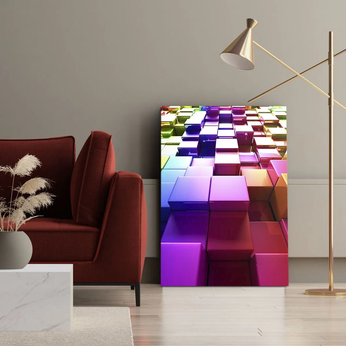 Schilderen op canvas - Op-art samen in een team - 50x70 cm
