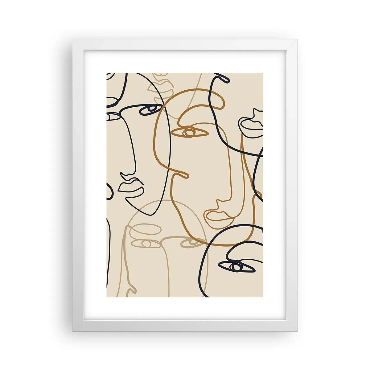 Poster in een witte lijst - Het portret is vermenigvuldigd - 30x40 cm