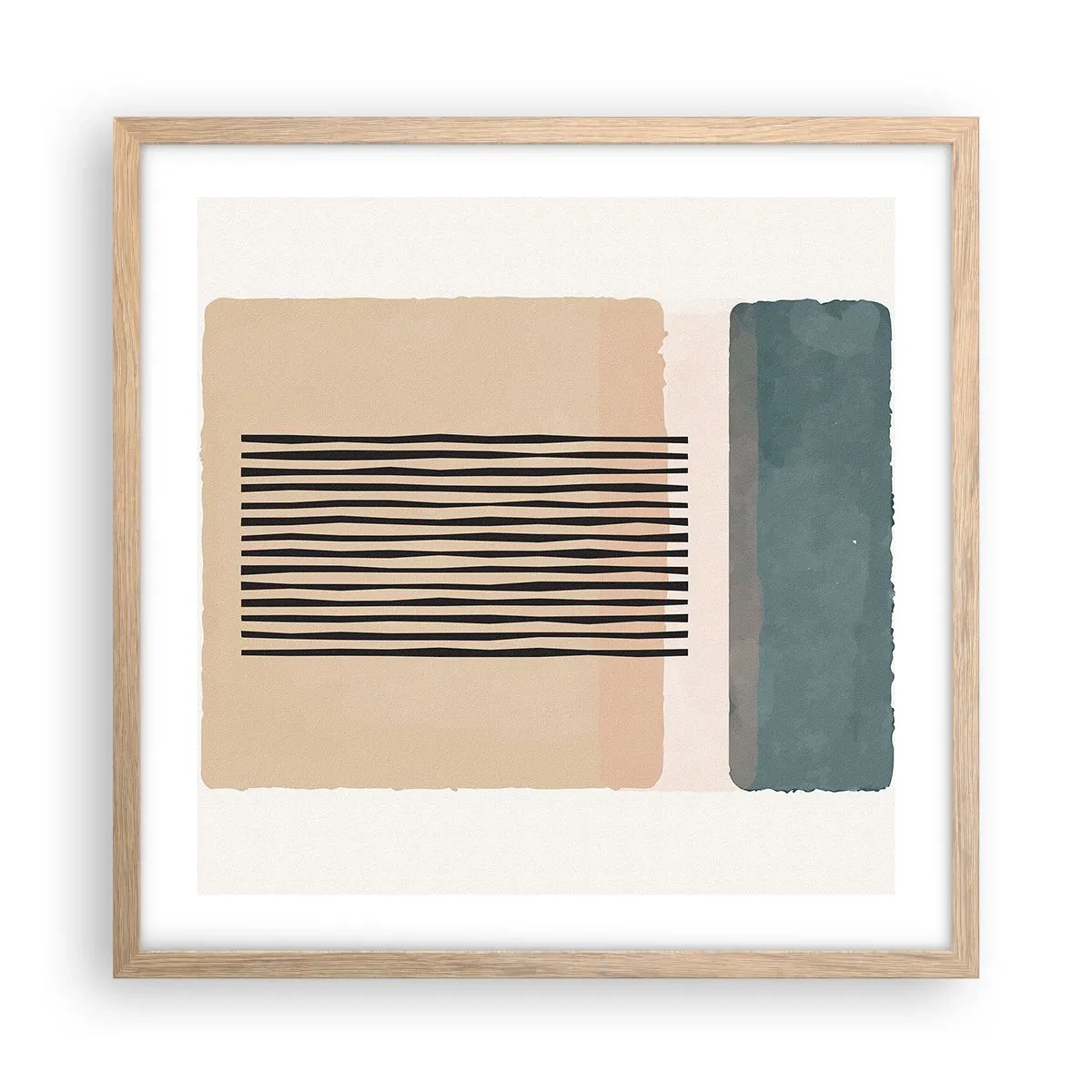 Een poster in een licht eiken lijst - Alles is oke - 50x50 cm