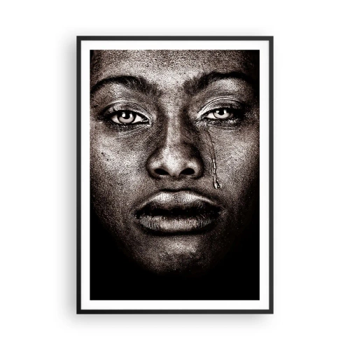 Poster in een zwarte lijst - een traan - 70x100 cm