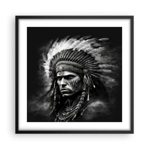 Poster in een zwarte lijst - Een leider en strijder - 50x50 cm