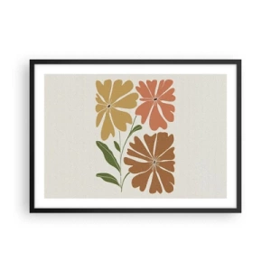 Poster in een zwarte lijst - Natuur en geometrie - 70x50 cm
