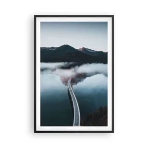 Poster in een zwarte lijst - Over water zo glad als een spiegel - 61x91 cm