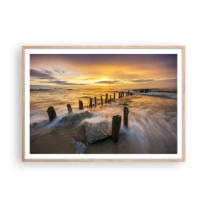 Een poster in een licht eiken lijst - De rauwe schoonheid van de Oostzee - 100x70 cm