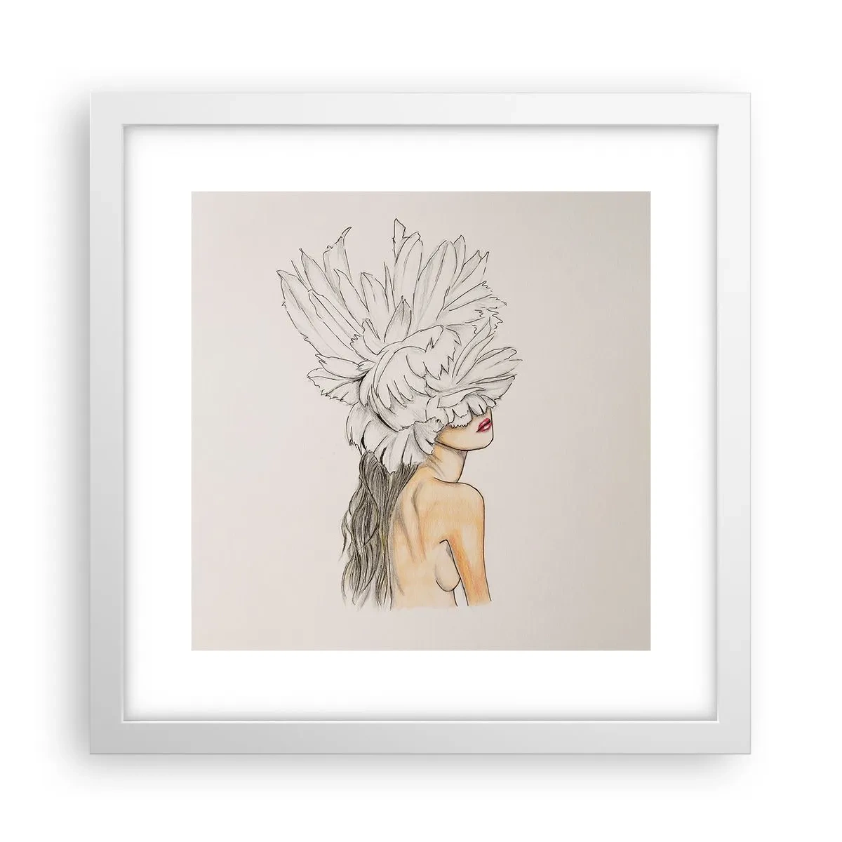 Poster in een witte lijst - gekroonde schoonheid - 30x30 cm