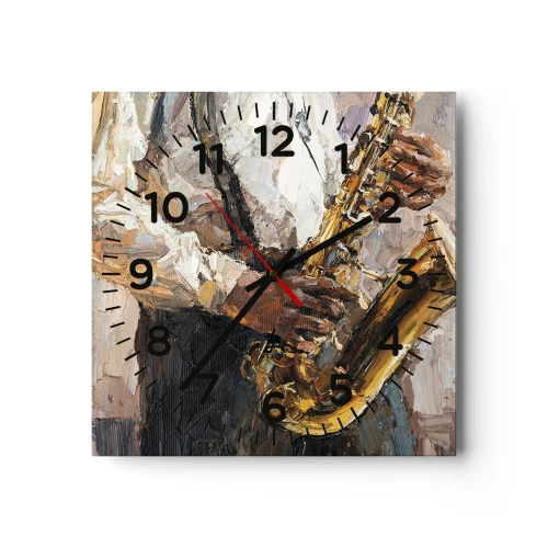 Wandklok - Klok - Tijd om te solo te spelen - 30x30 cm