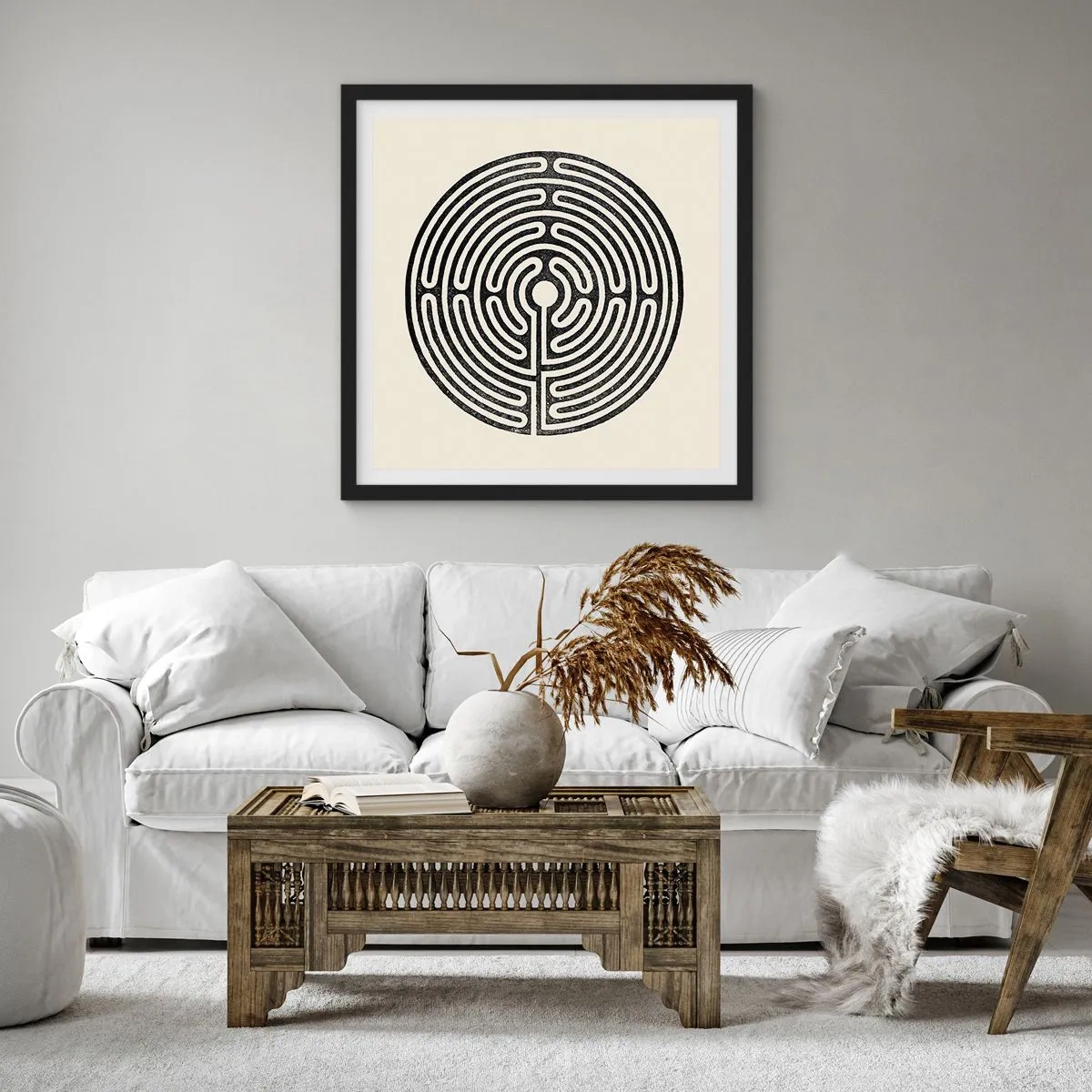 Poster in een zwarte lijst - Mysterieuze orde - 30x30 cm
