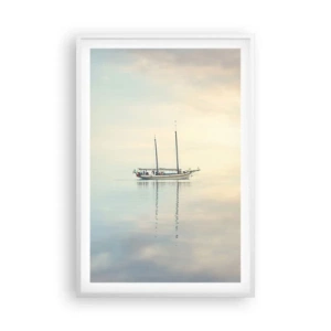 Poster in een witte lijst - In een zee van stilte - 61x91 cm